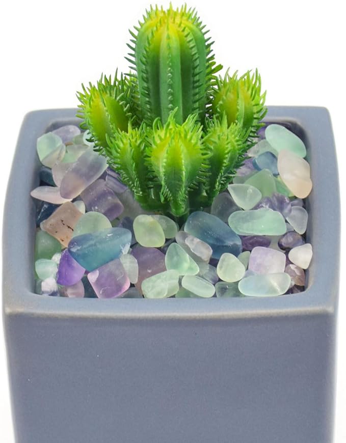 WAYBER Decorative Crystal Pebbles, 1 Lb/460g (Fill 0.9 Cup) Natural Quartz Stones Aquarium Gravel Sea Glass Rock Sand for Fish Turtle Tank/Air Plants Decoration