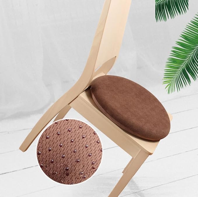 Sigmat Memory Foam Seat Cushion Anti-Slip Soft Round Stool Cushion Chair Pad 15 Inch Camel