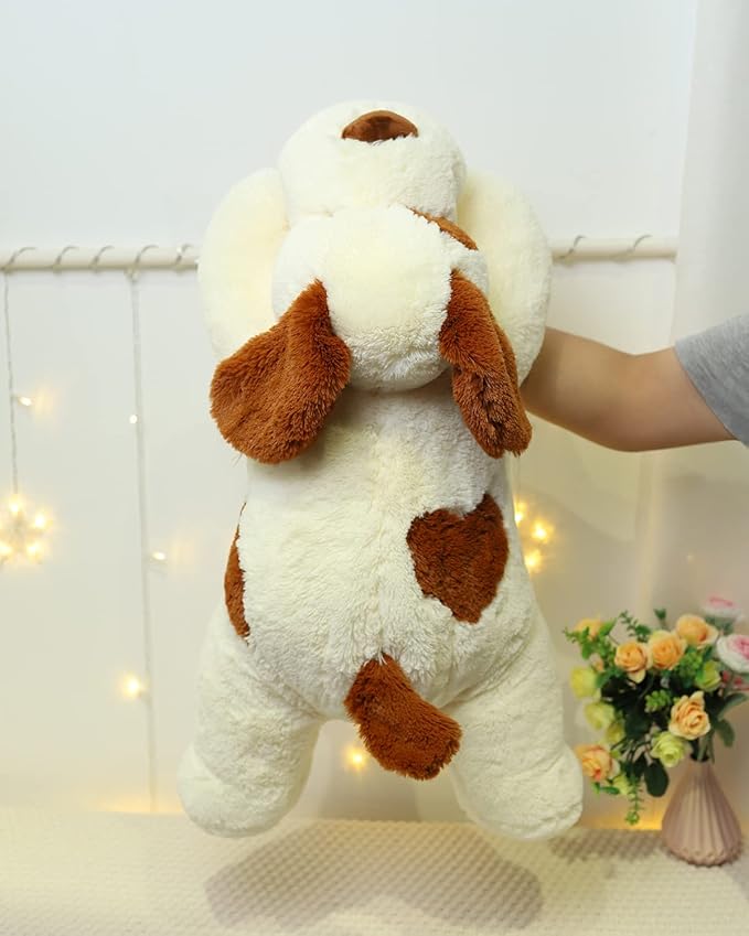 YESGIRL 26.8 inch Large Dog Weighted Stuffed Animals, 5 lb Weighted Plush Animal, Cute Plush Toy Pillow, Gifts for Adults, Kids, Boys and Girls(White)