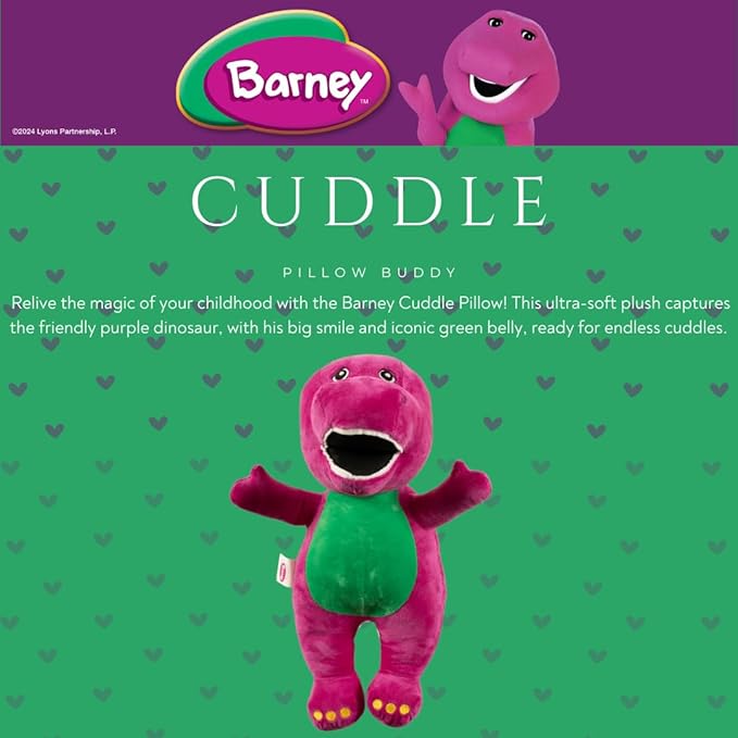 Collectibles Barney Classic Bedding Super Soft Plush Decorative Throw Pillow, (Officially Licensed Product) By Franco