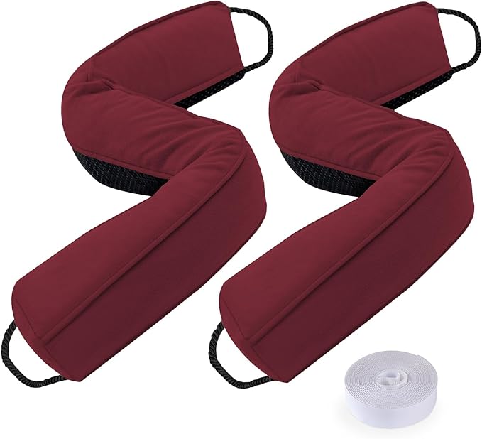 Sunolga 2 Packs 38 Inches 2.2LB Weighted Door Draft Stopper Filled with Glass Beads & Cotton, Removable Machine Washable Sound Proof Under Door Draft Blocker with Anti-Abrasion Bottom for Door, Red