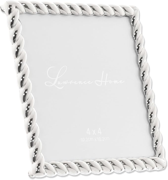 Lawrence Frames Rope Design Metal Frame, 4x4, Silver