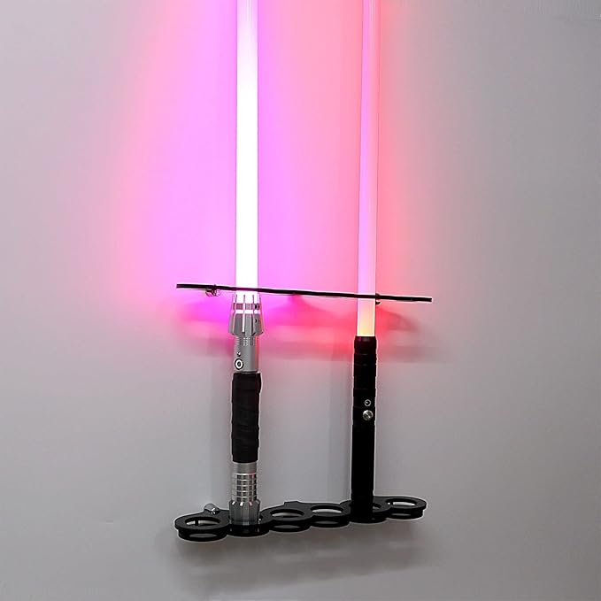 Lightsaber Wall Mount Lightsaber Stand Sword shelf Suitable for Lightsaber Stand Lightsaber Display Swords Light Saber Sword Wall Bracket (Black 6 holes)