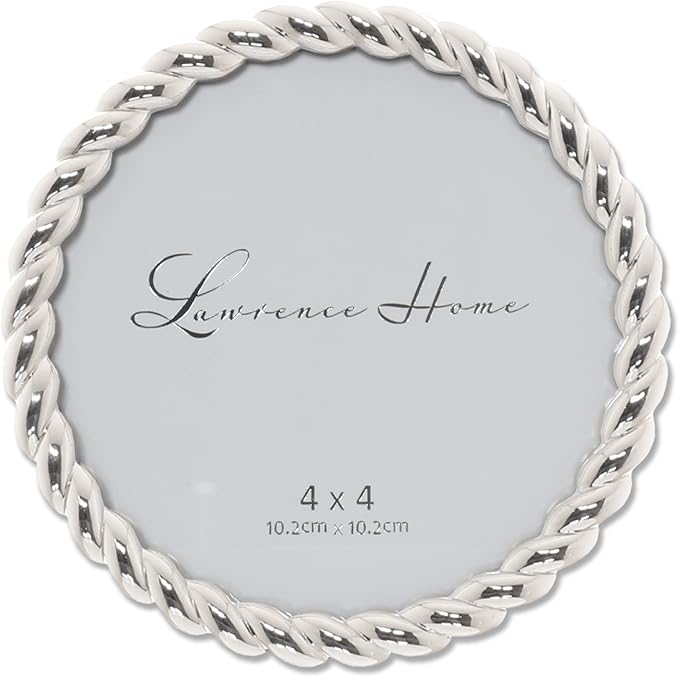 Lawrence Frames Rope Design Metal Frame, 4x4 Round, Silver
