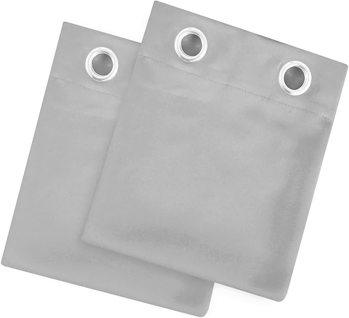 LEMOMO Light Grey Blackout Curtains/38 x 54 Inch/Set of Two Panels Grommet Living Room Curtains
