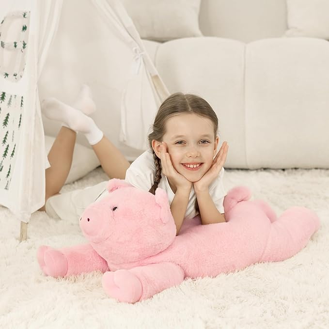 MaoGoLan Giant Pig Stuffed Animal Plush Toy, 31.5 Inches Oversize Soft Pig Plushie for Kids Girls Boys, Snuggle Cute Stuffed Farm Animal Gift for Christmas Birthday