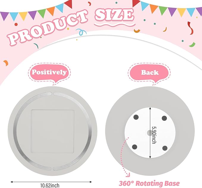 360° Round Turntable for Tonies Box 1/2 Organizer Storage Shelf, Magnetic Stand Holder for Toniebox Player Tonies Figures, Display Collection 10~15 Tonie Box Characters (Gray)