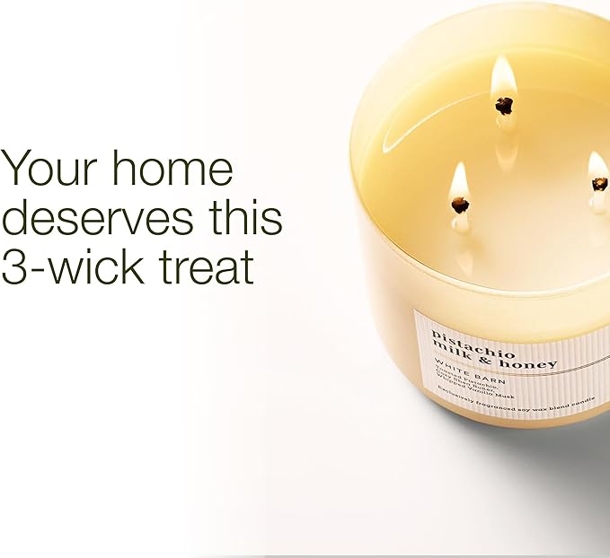 Bath & Body Works 3-Wick Candle, Pistachio Milk & Honey Candle, Strong Throw, Long-Lasting Burn Up to 45 Hours, Exclusively Fragranced Soy Wax Blend, 14.5 oz - 2 Pack