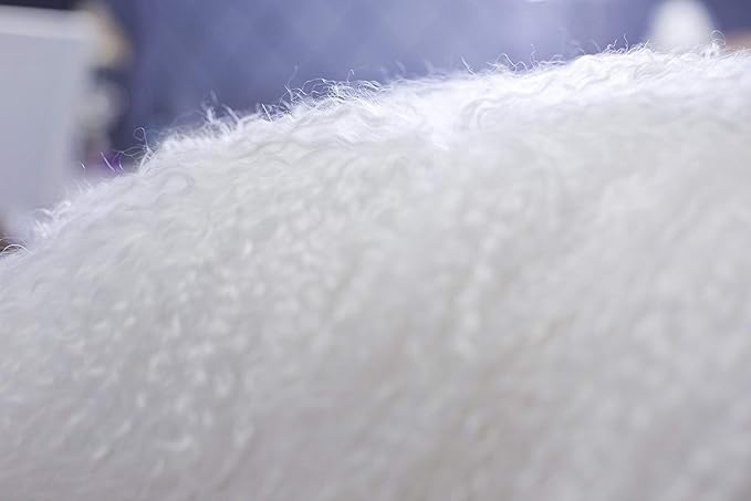 Real 100% Tibetan Mongolian Lamb Sheepskin Wool Fur Throw Pillow Covers White 26x26 Inch, Super Soft Plush Leather Accent Pillowcase Decorative Cushion Cover for Living Room Bedroom