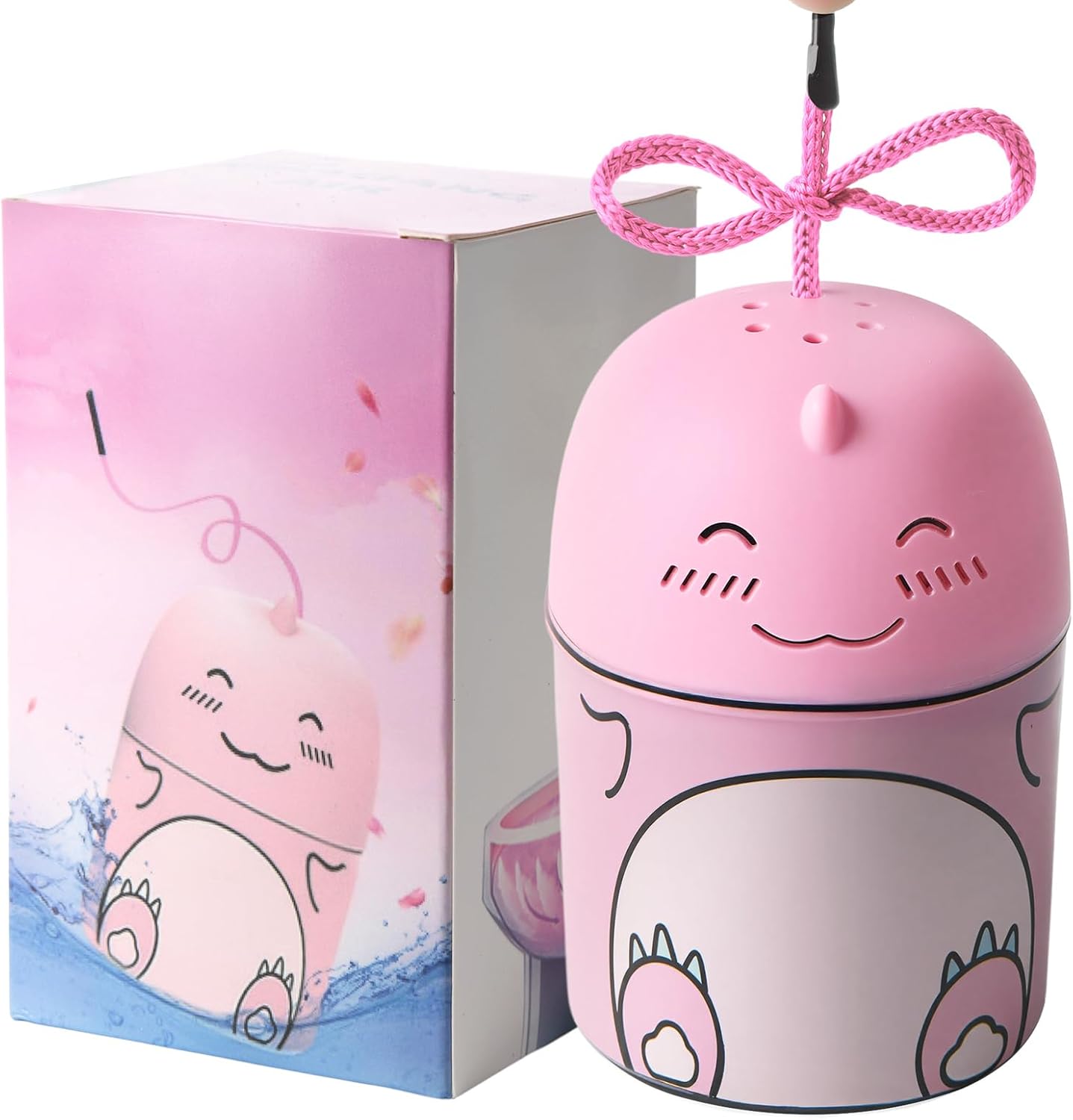 Toilet Bowl Cleaners Bottle Cute Dinosaur Shaped Bathroom Toliet Bowl Cleaner Toilet Tank Cleaner with Fresh Peach Scent (Pink)