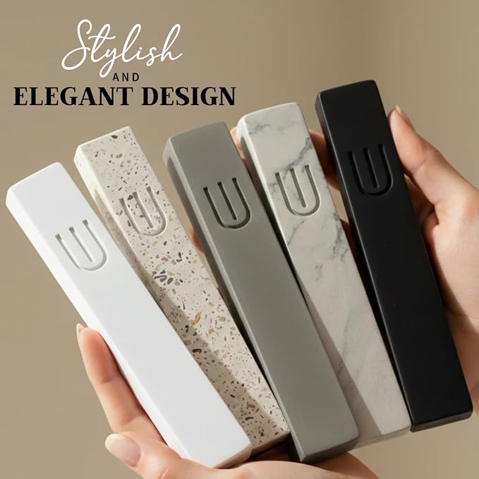 SURI Mezuzah for Door with Scroll – 9 Inch Modern Mezuzah Case with Non Kosher Scroll Included, Fits up to 8” Scroll, Easy Adhesive Installation, Gift Box Included