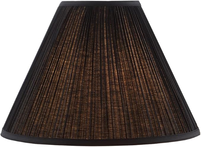 Aspen Creative 33192, Transitional Hardback Empire Shaped Mushroom Pleated Black Spider Shade, 6" Top x 16" Bottom x 12" Slant