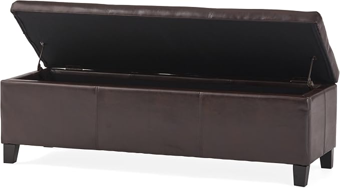 Christopher Knight Home Glouster PU Storage Ottoman, Brown