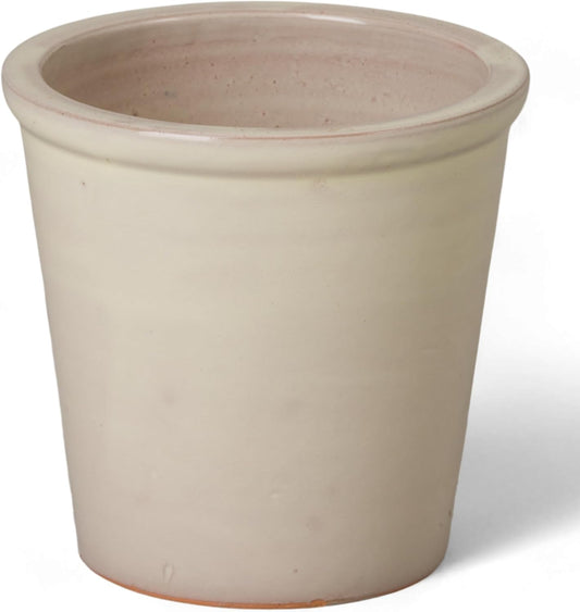 Emissary Round Stoneware Planter (Parent SKU 12012) (Cream, 8" D x 7" H)