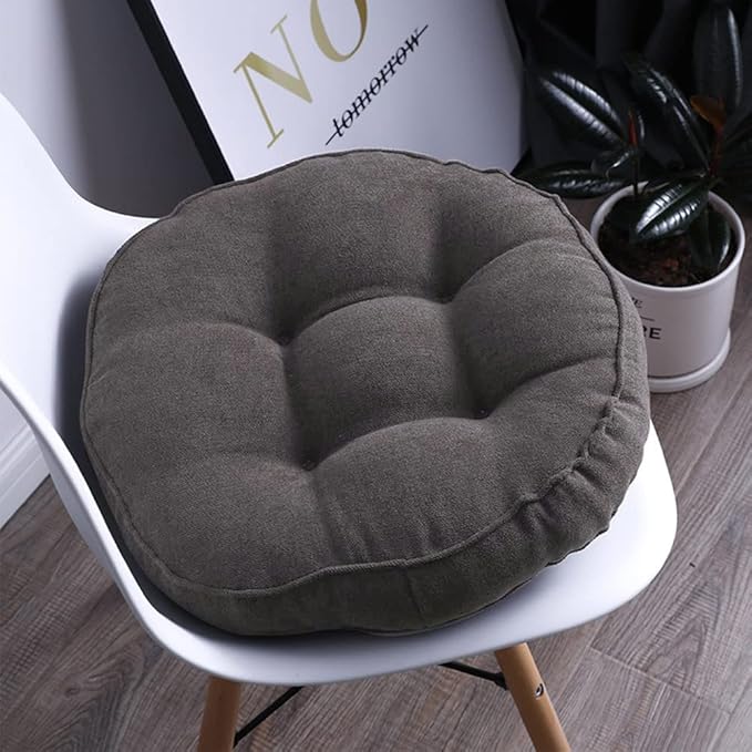 vctops Round Chair Pad Seat Cushion Solid Color Soft Chair Pads Comfy Velvet Cushion Pillow for Kitchen Dining Office Chair Kids Reading (Coffee,Diameter 16")