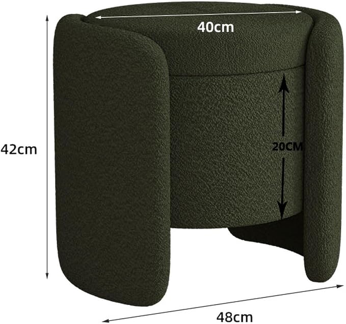 Modern Boucle Upholstered Ottoman Storage Makeup Vanity Stool,Nebula Upholstered Teddy Fabric with Lid Storage Sofa Chair,Round Armless Deluxe Pouf Ottoman for Living Room,Hotel,Bedroom Leisure Chair