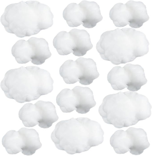 Jetec 15 Pieces Artificial Cloud Props Imitation 3D Cloud Shape Hanging Decorations Room DIY Decorative Hanging Ornament for Wedding Party Stage Show Decor (Small and Medium Size)