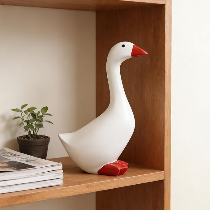 Desk Goose Decor Figurine Cute Resin Goose Statue for Home Decor, Perfect Housewarming Gifts New Home, Gifts for Women, Coworker Gifts, Office Desk Decorations