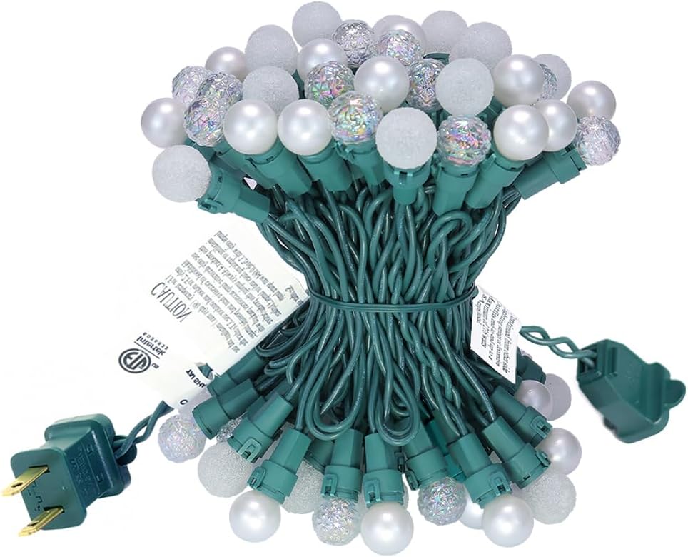 Christmas Lights Warm White 70 LED G15 Glass Blubs Globe String Light Plug in ETL Certified Outdoor Indoor String Light for Holiday Party Christmas Tree Patio Party Garden Yard Gazebo Wedding Decor