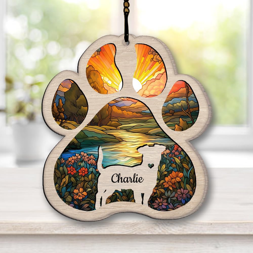 Personalized Smooth Collie Suncatcher Dog Memorial Gifts, Custom Smooth Collie Ornament Christmas Tree, Pet Remembrance Gift, Loss of Dog Sympathy Gift, Pets Memorial Ornament, Pet Loss Suncatcher