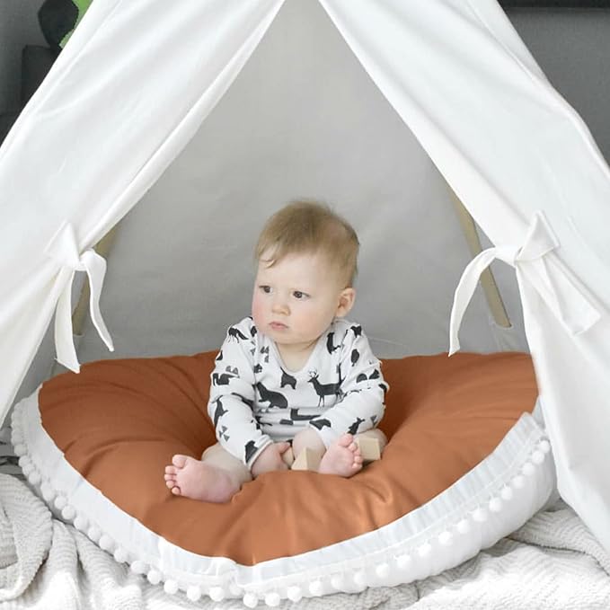 Large Floor Pillow Kids Round Seating for Children Aged 3 and Up | Round Pillows Seating for Children, Oversized Mat for Reading Nook Teepee Playroom Canopy
