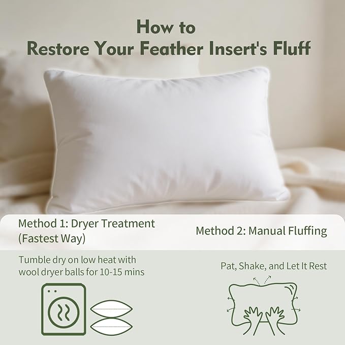 12"x20" Pillow Inserts Soft Feather Pillow Set of 2 Indoor Decorative Sofa Down Pillows Bed Pillows Couch Pillow