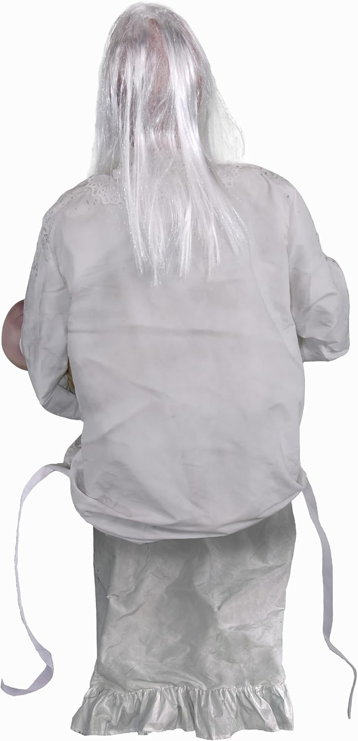 Haunted Hill Farm Life-Size Animatronic Gravely Granny by Tekky Halloween Decoration with Motion-Activated Sounds