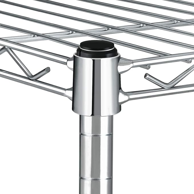 Simple Deluxe Heavy Duty 5-Shelf Storage Shelves, 1750Lb Loading Capacity, 35.43" W x 17.72" D x 70.87" H Adjustable Shelving Unit with Wheels, Chrome, 2 Pack