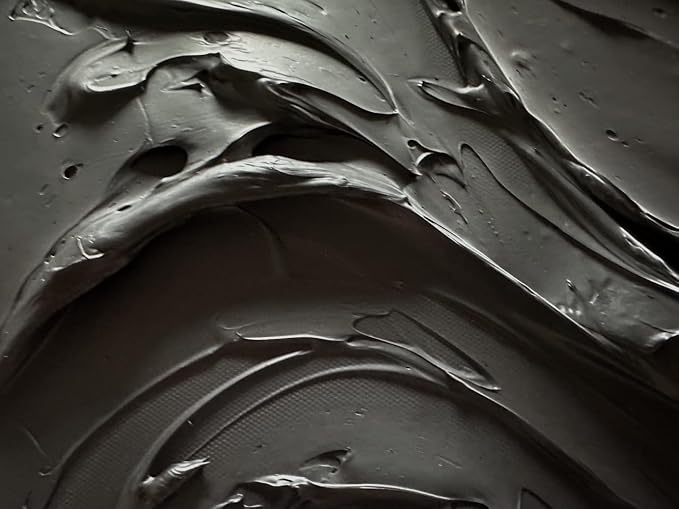 zoinart 100% Hand Painted Thick Texture Black Wall Art Minimalist Oil Painting Contemporary Art 24x48 Inches Oil on Canvas Black Texturd Wall Art Home Decoration