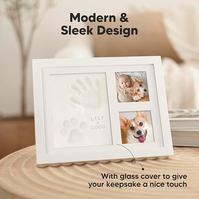 KeaBabies Baby Hand and Footprint Kit and Baby Solo Keepsake Frame Kit with Hand and Footprints - Baby Prints Duo Photo Frame for Newborn - Baby Footprint Kit, Baby Keepsake