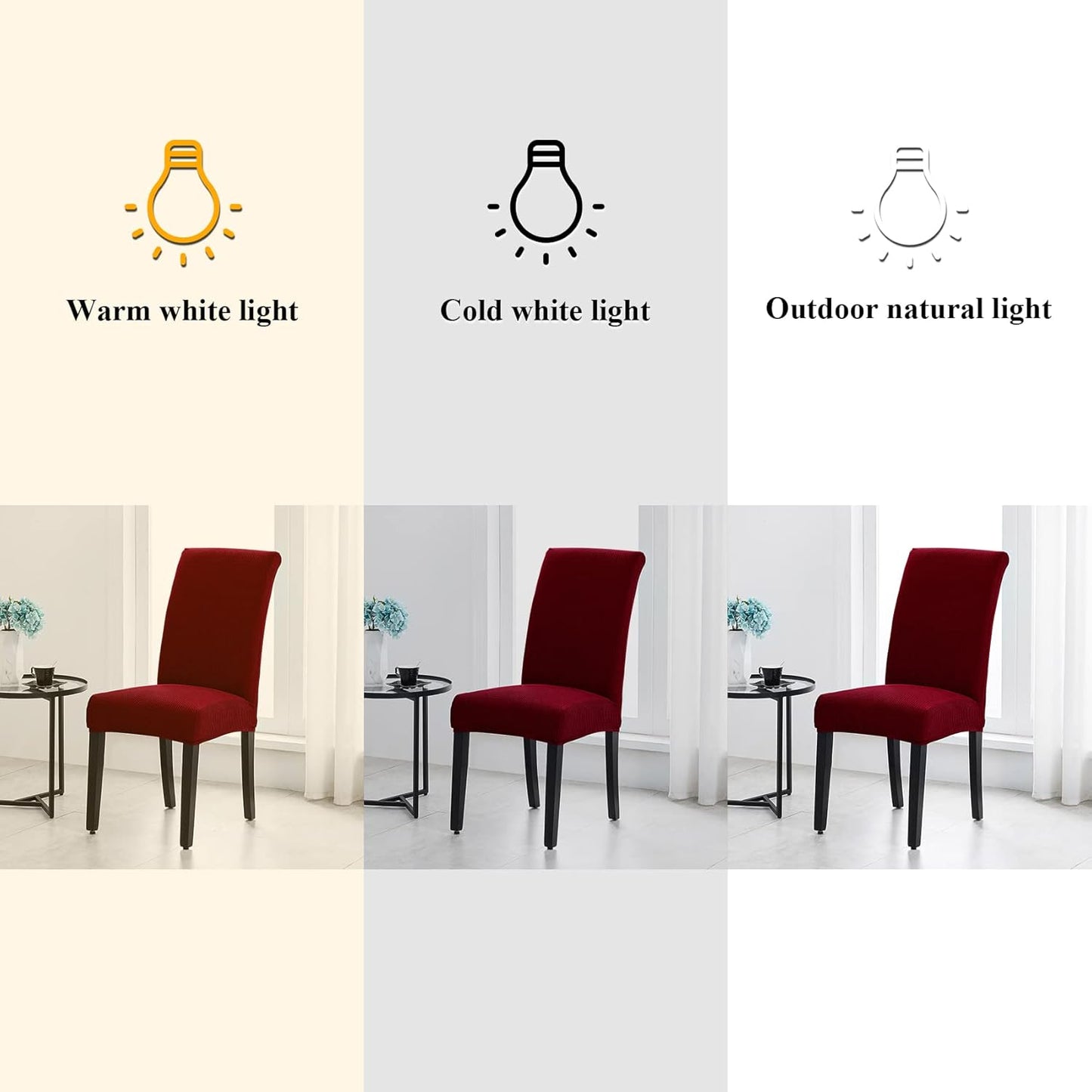 Joccun Chair Covers for Dining Room Set of 4, Dining Chair Slipcovers Stretch Dining Room Chair Covers Seat Protector,Washable Parsons Chair Cover for Home,Banquet(Red Dahlia,4 Pack)