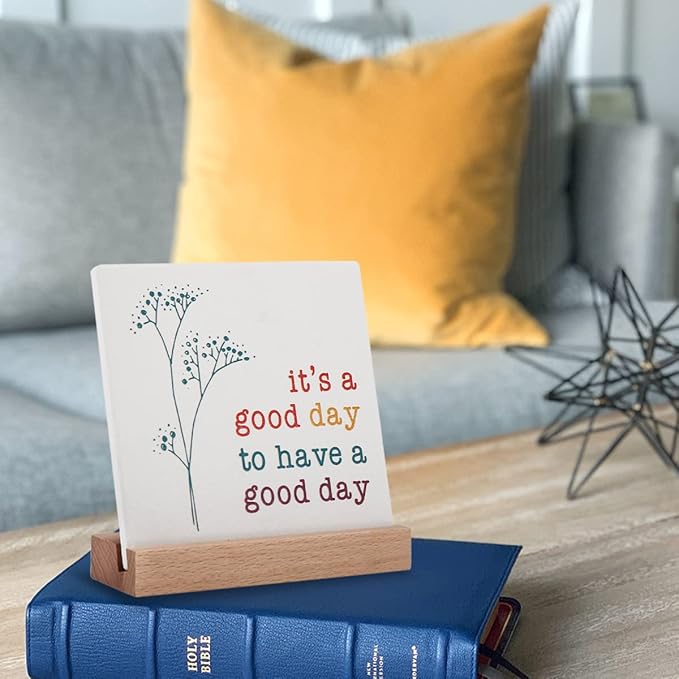 Positive Decor for Home Office, Motivational Gifts for Women, It's a Good Day Sign Inspirational Desk Art Decor, Emotion cheerful Support Mindset Good Vibes Decoration