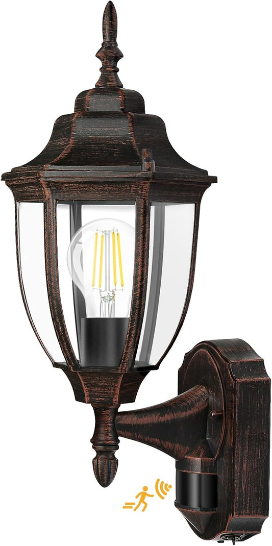 Lamomo Outdoor Wall Sconce, Dusk to Dawn Motion Sensor Light Fixtures, Exterior Aluminum Waterproof Porch Lights for Patio Front Door Garage (1 Pack)