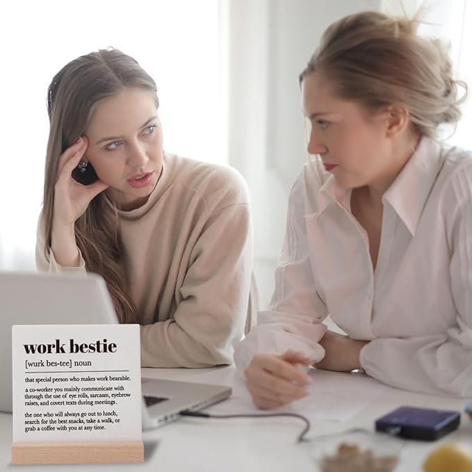 Work Bestie Gifts: Decorative Ceramic Signs for Coworkers & Partners