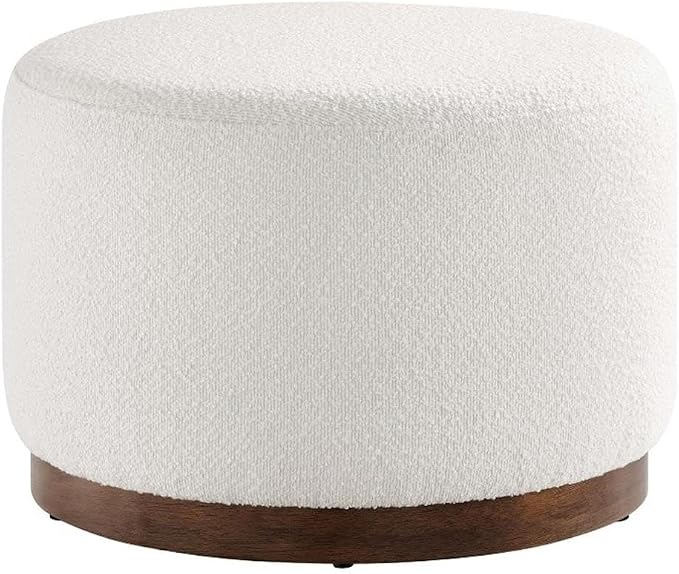 Modway Large 23" Round Boucle Upholstered Upholstered Ottoman