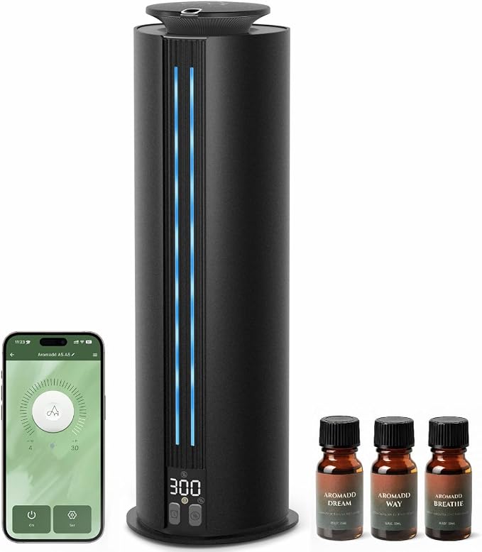 Aromadd 1700 Sq Ft Hotel Collection Diffuser, Portable Waterless Diffuser, 100ml Scent Air Machine for Home Cold Air Essential Oil Diffuser for Large Room Office, Quiet