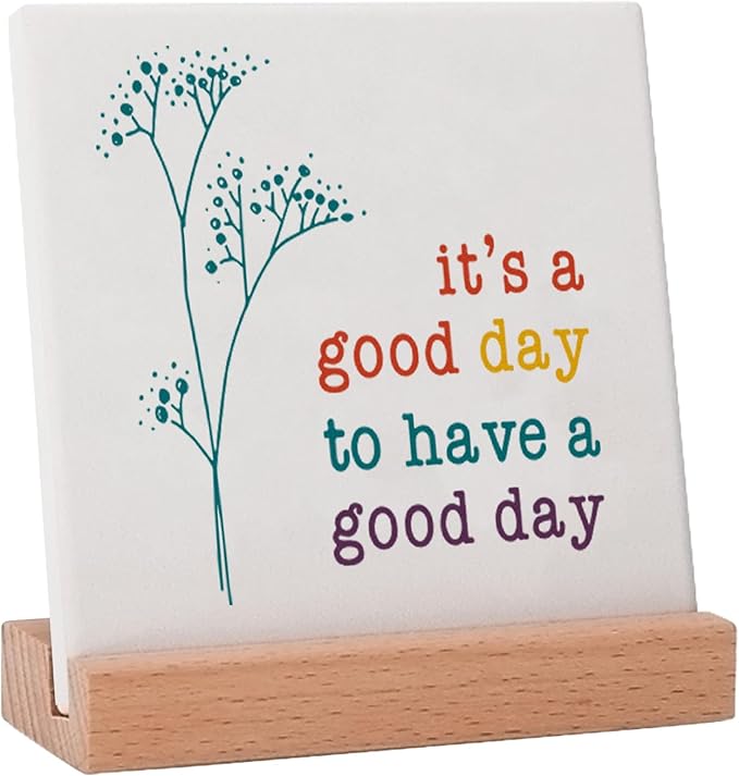 Positive Decor for Home Office, Motivational Gifts for Women, It's a Good Day Sign Inspirational Desk Art Decor, Emotion cheerful Support Mindset Good Vibes Decoration