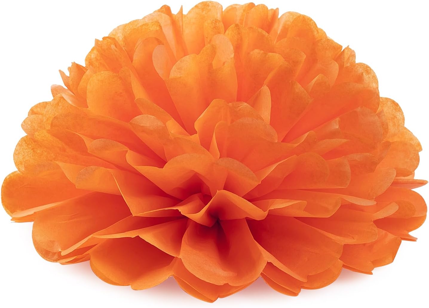 MISU Orange Navy Blue Tissue Paper Pom Poms Party Decorations Paper Flowers, 10 Inch, Pack of 18