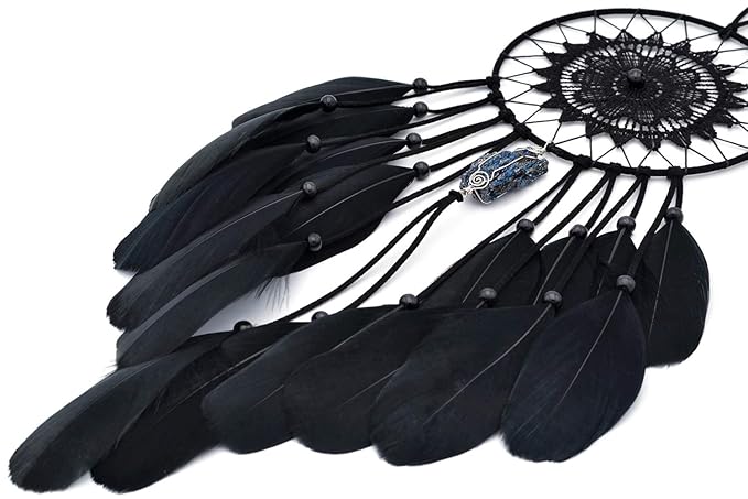 Urdeoms Black Dream Catchers for Bedroom Adults Boys Dream Catcher Wall Decor for Girls Crystals Boho Wall Hanging Decor Teens Room Decoration Festival Gifts Ideas(NO.16)