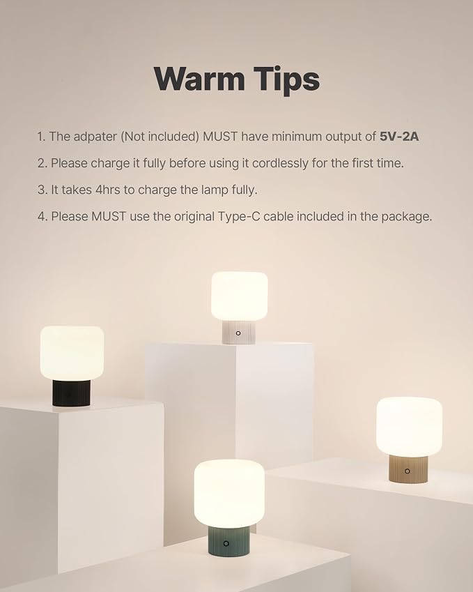 MAGCHARM Halo Mushroom Lamp, 5W Cute Cordless Rechargeable Table Lamp with Glass Shade, 3 Color Temps LED Dimmable Ambient Lighting, Small Retro Touch Bedside Light for Bedroom Decor, Black