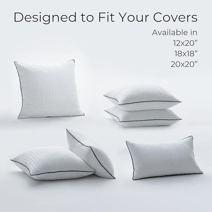 Phantoscope Synthetic Down Pillow Insert - 18x18 Down Alternative, Ultra Soft Large Square Throw Pillow with 100% Cotton for Couch Sham, Bed Sleeping (White, Set of 1)