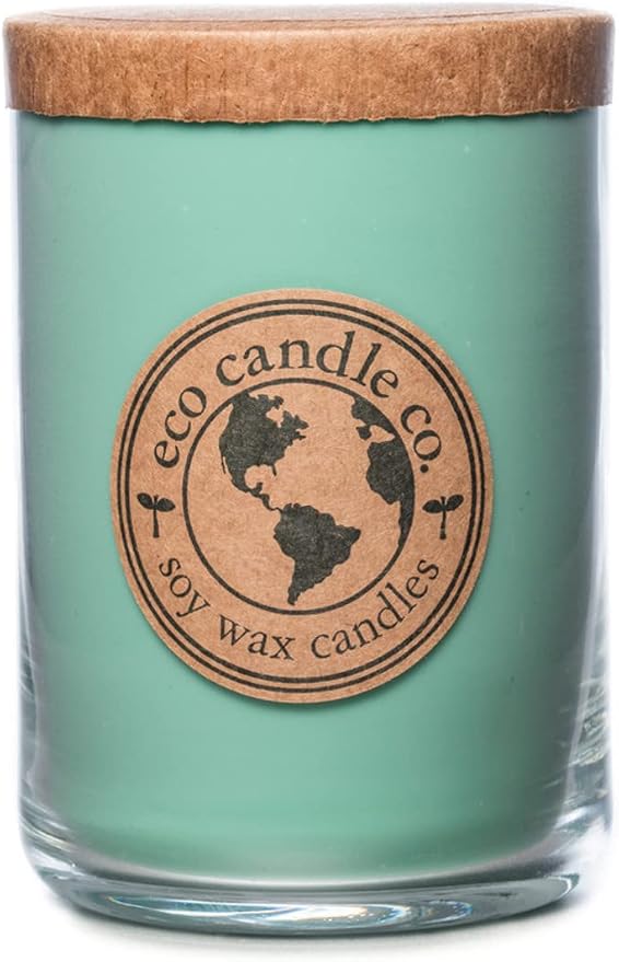 ECO CANDLE CO. Recycled Candle, Grass Stain, 26 oz. Double Wick - Scents of Fresh Cut Grass - 100% Soy Wax, No Lead, Kraft Paper Label & Lid, Hand Poured, Phthalate Free, Midwest Grown Soybeans