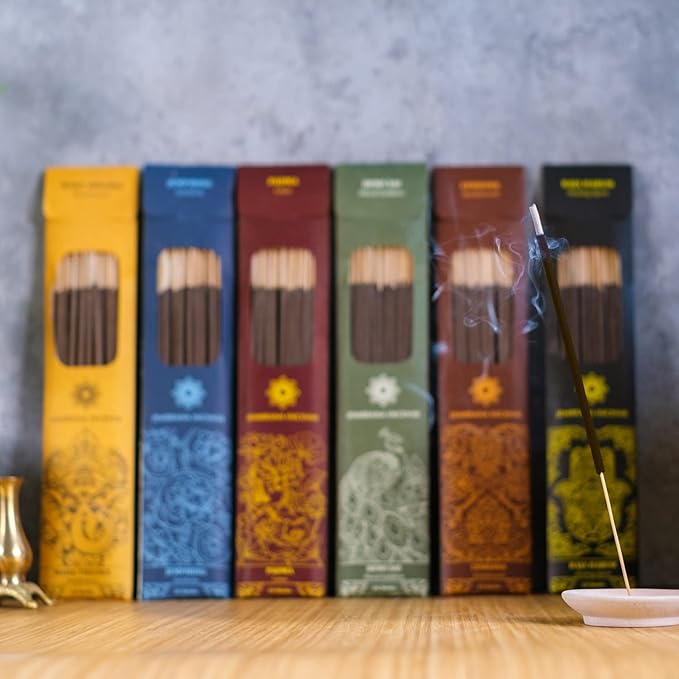 Bali Soap Jembrana Incense Sticks - Variety Pack 6 Scents (144 Sticks Total, 24 Sticks Each) of Lotus (Padma), Sandalwood, Gardenia, Maha Triloka, Raja Harum & Dewi Sai (Amber)