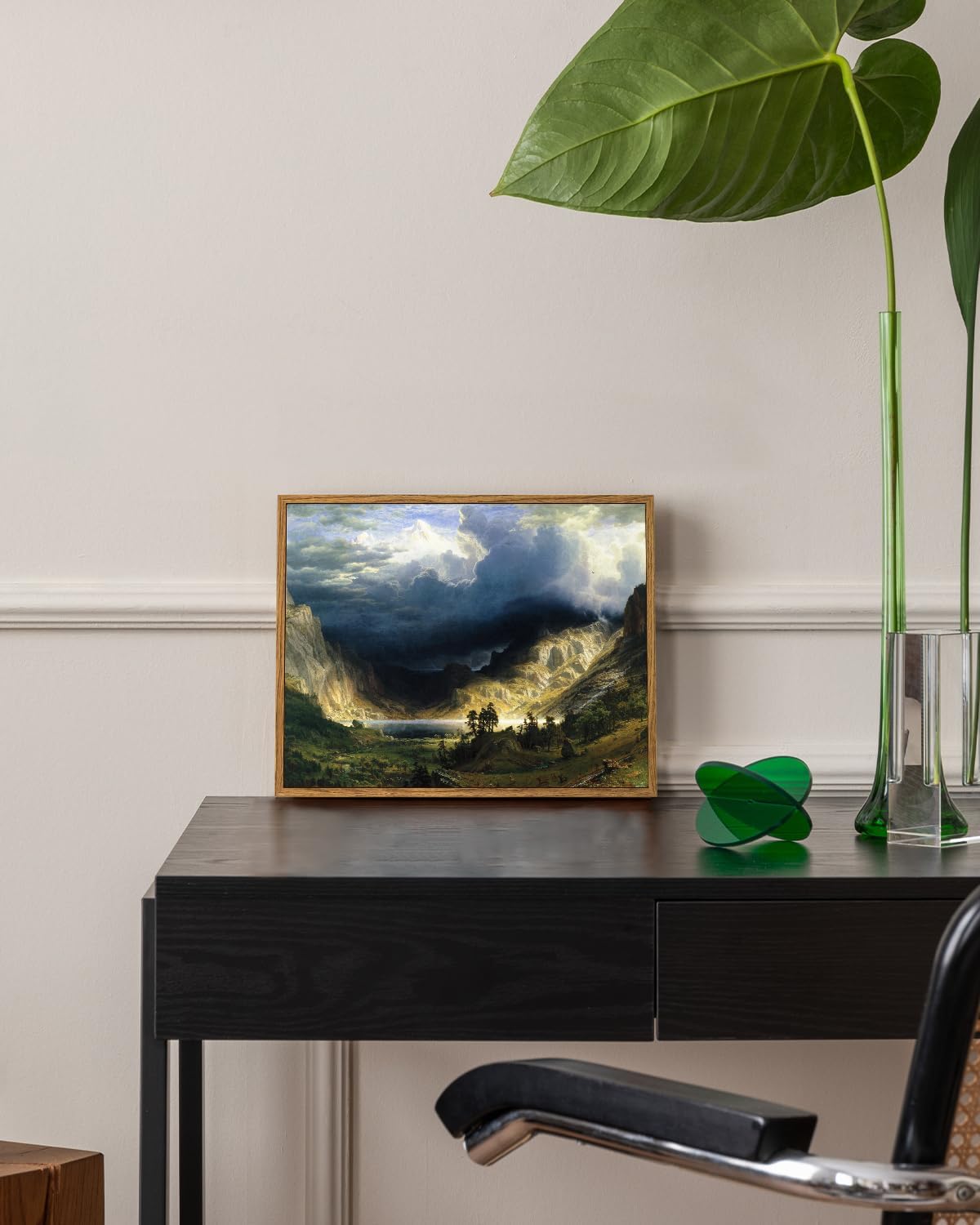 VIYYIEA Framed Canvas Wall Art Home Decor Landscape Wall Art for Living Room Vintage Natural Oil Painting Picture Beautiful Scenery Office Decor Bedroom Wall Decor -Rocky Mountain 9x11in