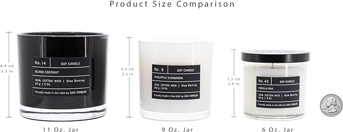 Lulu Candles | Pineapple Evergreen | Luxury Scented Soy Jar Candle | Hand Poured in The USA | Highly Scented & Long Lasting- 6 Oz. 2 Pack