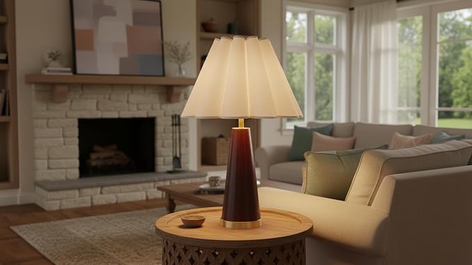 Aspen Creative 34088 Box Pleated Large Empire Spider Construction Lamp Shade, Cream Linen Fabric, 7-1/2" Top x 18" Bottom x 13-1/2" Slant