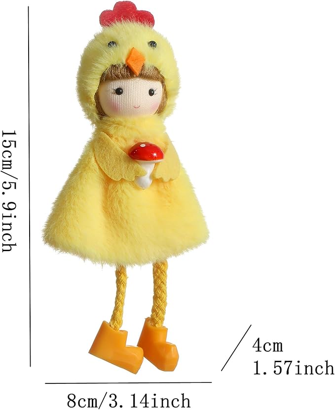 Eimilaly Easter Yellow Chick Ornaments Spring Gnome for Home Decorations, Tomte Gnomes Set Ornaments for Garden or Rustic Theme Party Gnome Decor - 4PCS