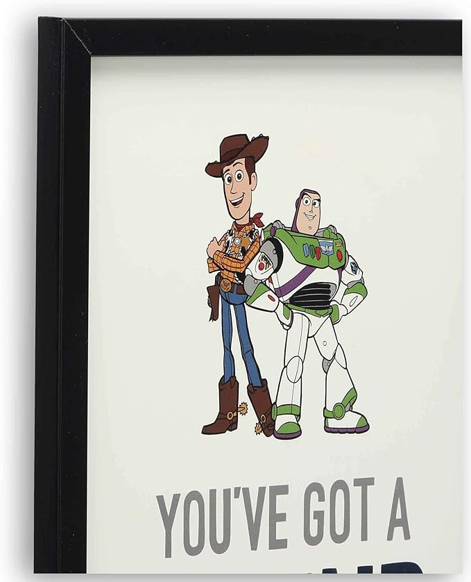 Disney Pixar Toy Story You've Got a Friend In Me Woody and Buzz Framed Wall Decor - Cute Toy Story Picture