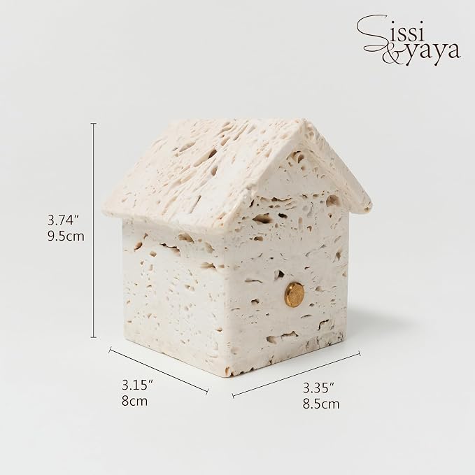 Sissi & yaya Marble Mood Light, Three Color Dimmable LED Accent Light, Natural Quality Travertine, Nightstand and Home Decor, Holiday Gift, Special Occasion. (Small Warm Room - Large)