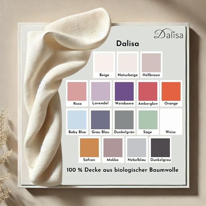 Dalisa 100% Organic Turkish Cotton Throw Blanket - GOTS Certified, Cozy - Perfect for Couch, Bed, and Home Decor - Boho Vintage Knit Alina (Harvest Pumpkin, 50x60)